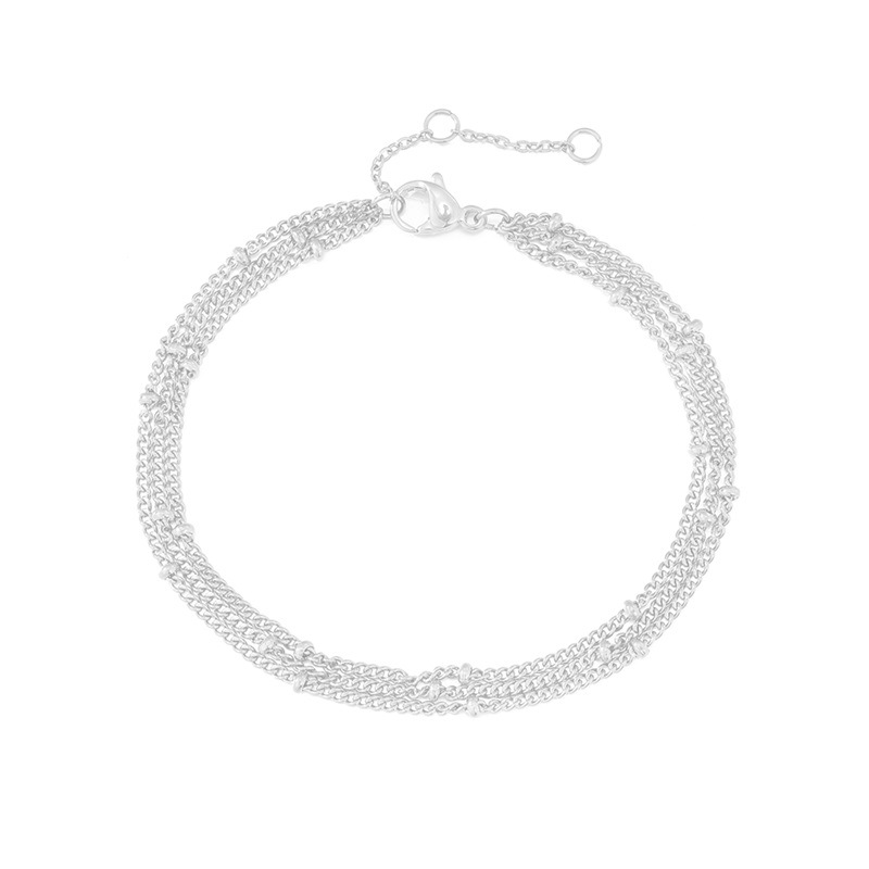 eManco Simple Women's Bracelet Multi-Layer Bead Chain Bracelet Stainless Steel Gold Plated Bracelet Hand Jewelry Distribution
