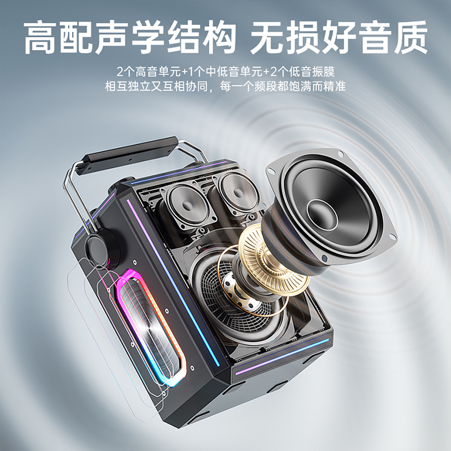 SOAIY SSK03 Bluetooth Speaker K Song Audio Microphone Outdoor Home Singing Square Dance Outdoor Performance