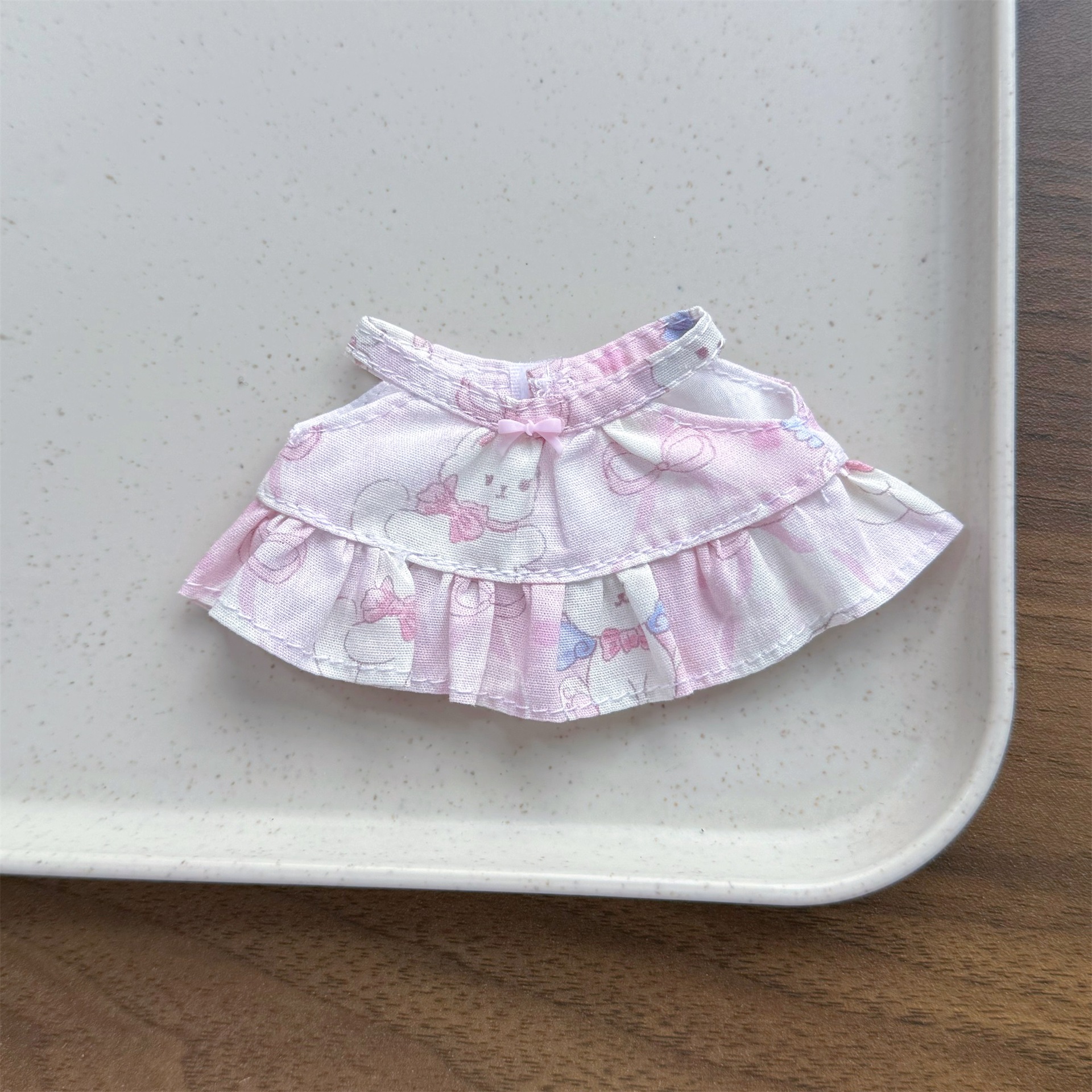 13cm Hello Kitty skirt labubu crying baby pleated ruffled dress 10cm doll clothes accessories