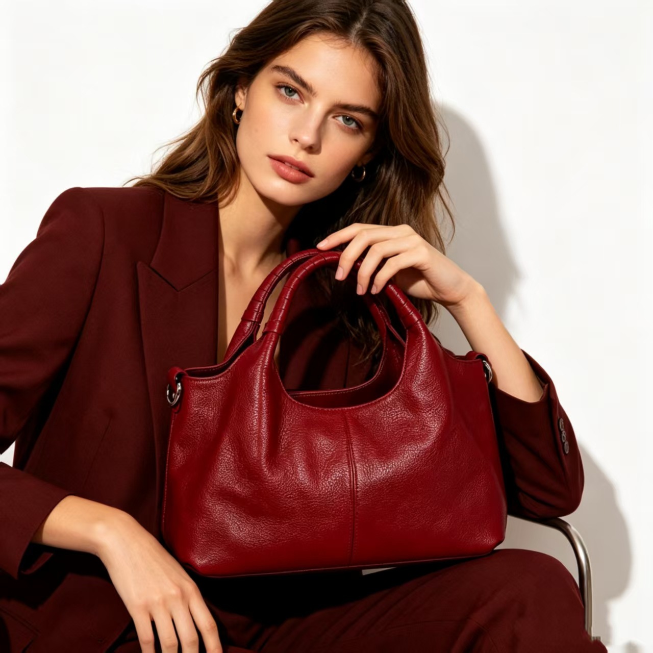 2025 Casual Large Capacity Soft Leather Crossbody Women's Single Shoulder Handheld Bag Style