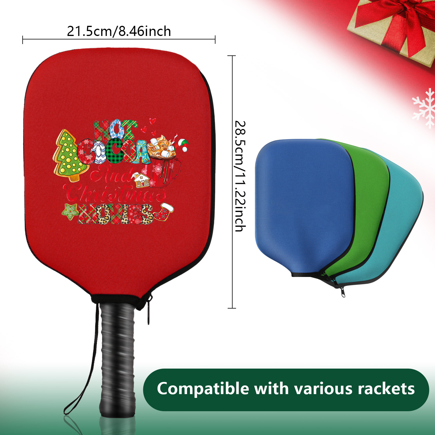 Pickleball paddle case, beach tennis racket bag, table tennis paddle bag, neoprene paddle protective case