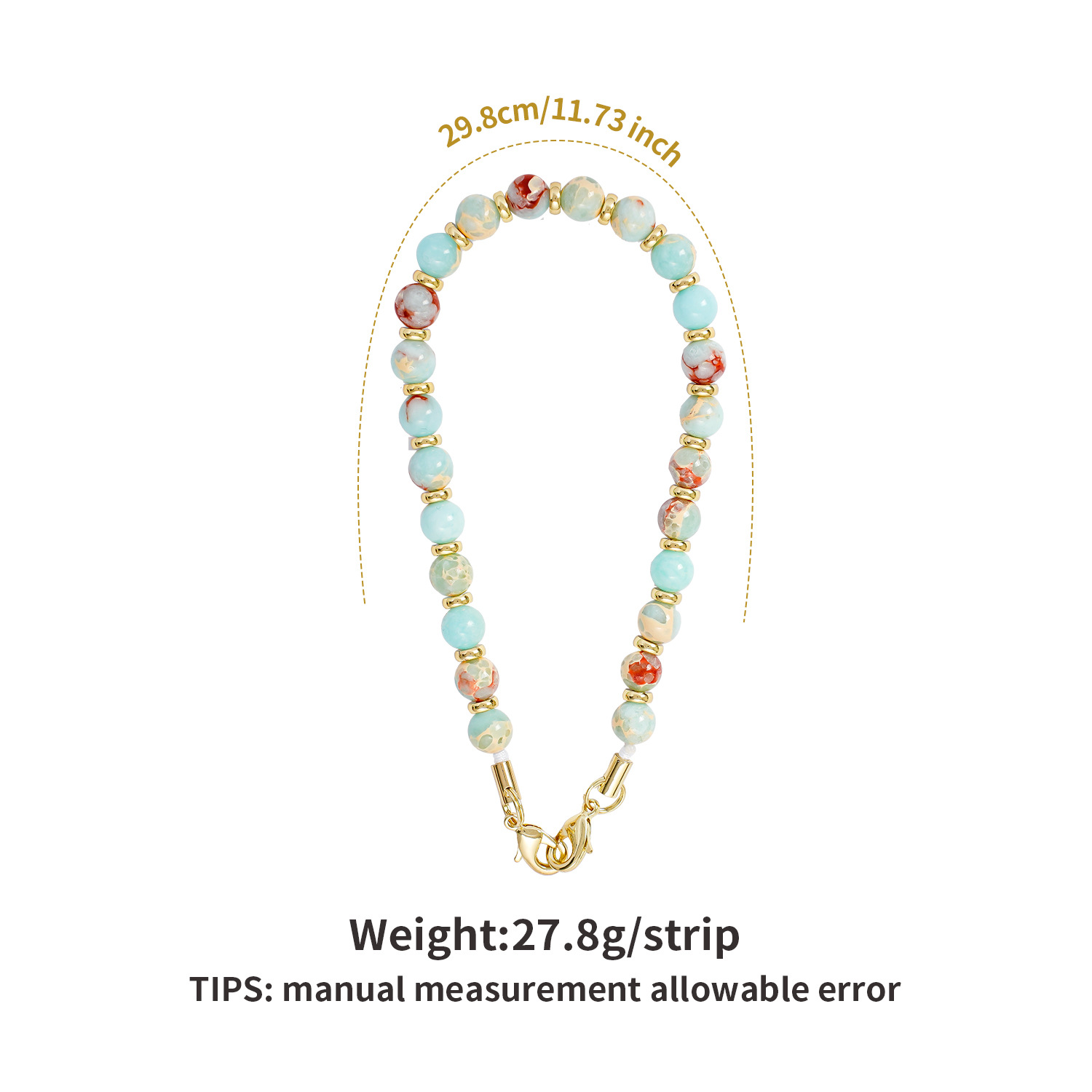 Natural Semi-precious Stone Beaded Phone Lanyard Cat's Eye Anti-loss Pendant Phone Chain for Men and Women