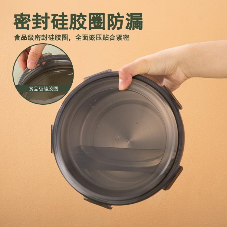 316 stainless steel food container, food-grade round lunch box, picnic box, fruit bento box, sealed with lid bowl, takeaway