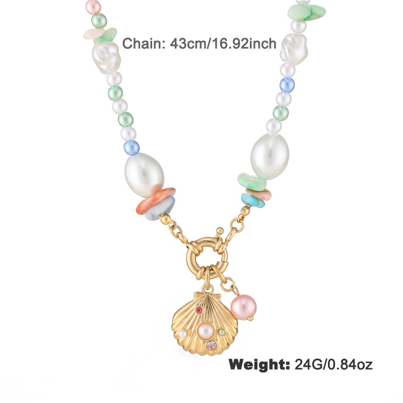 Kenjie original new colorful pearl shell handmade beaded necklace for women earrings