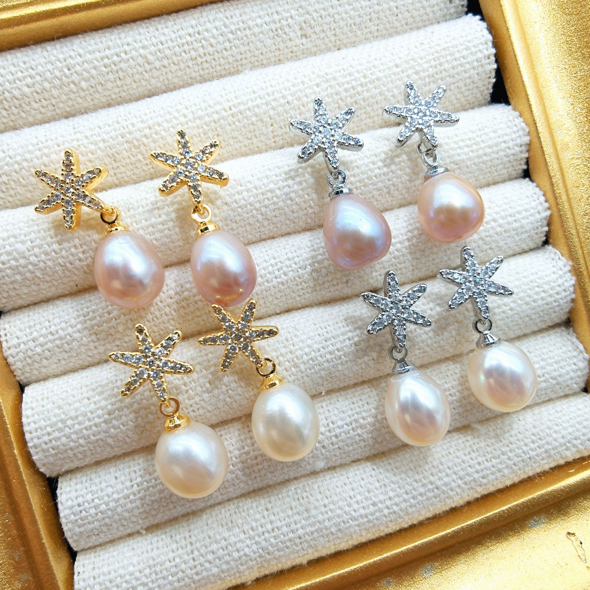 金色托（不含珠） · P1331雪花（8-9mm）