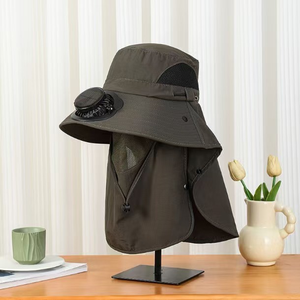 New Sun Hat for Men and Women, Summer UV Protection, Neck Protection, Solar Fan Hat, Outdoor Hiking Fisherman Hat