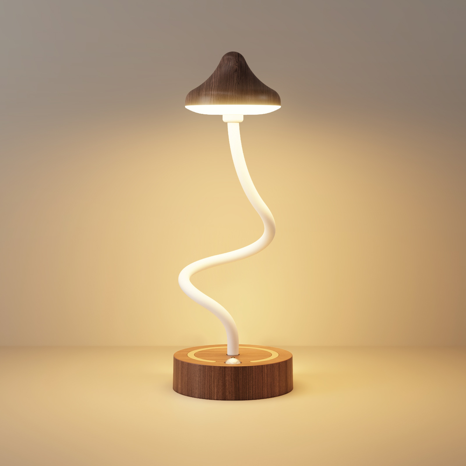 Bedroom Decorative Human Body Induction Table Lamp LED Touch Charging Hotel Desktop Atmosphere Walnut Table Lamp