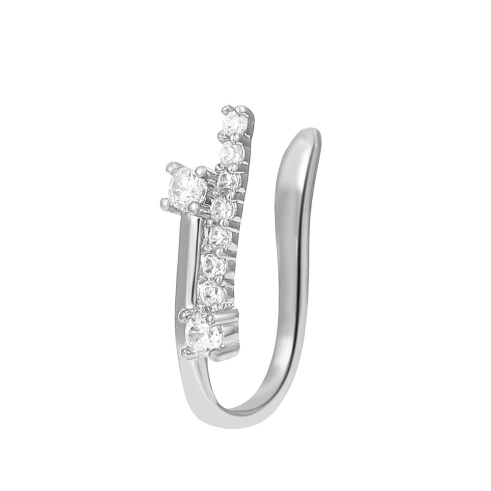 Non-Piercing Nose Clip Copper Set Zircon U-Shaped Star Love Crown Nose Ring No Piercing Nose Ornament Piercing Decor
