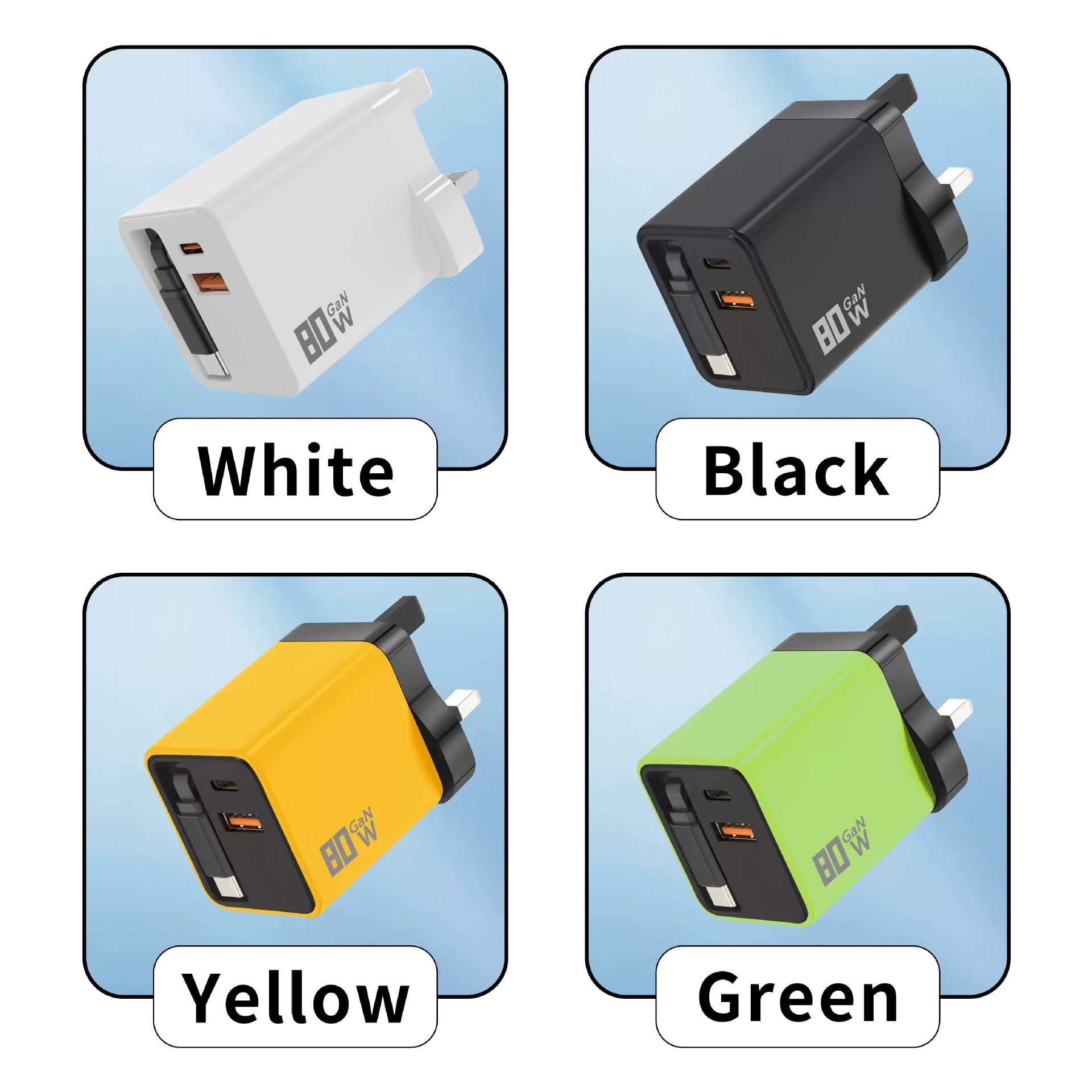 120 charger GaN charger applicable to Apple Android retractable cable GaN fast charger