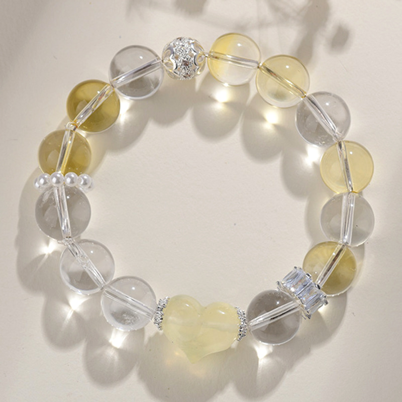 Natural White Crystal Aquamarine Round Bead Bracelet Women Fresh Bracelet Network Jewelry Custom