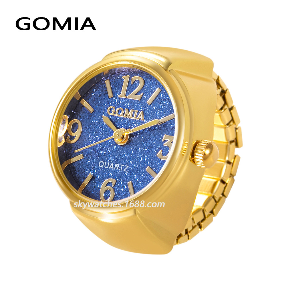 Ring Watch for Women, New Simple Digital Glitter Watch Student Finger Ring Watch Gold Finger Watch