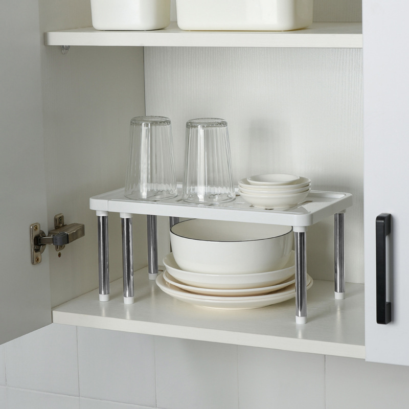 Expandable Shelf, Kitchen Drying Rack, Condiment Bottle Storage Rack, Cabinet Organizer Rack, Double-Layer Countertop Storage Rack