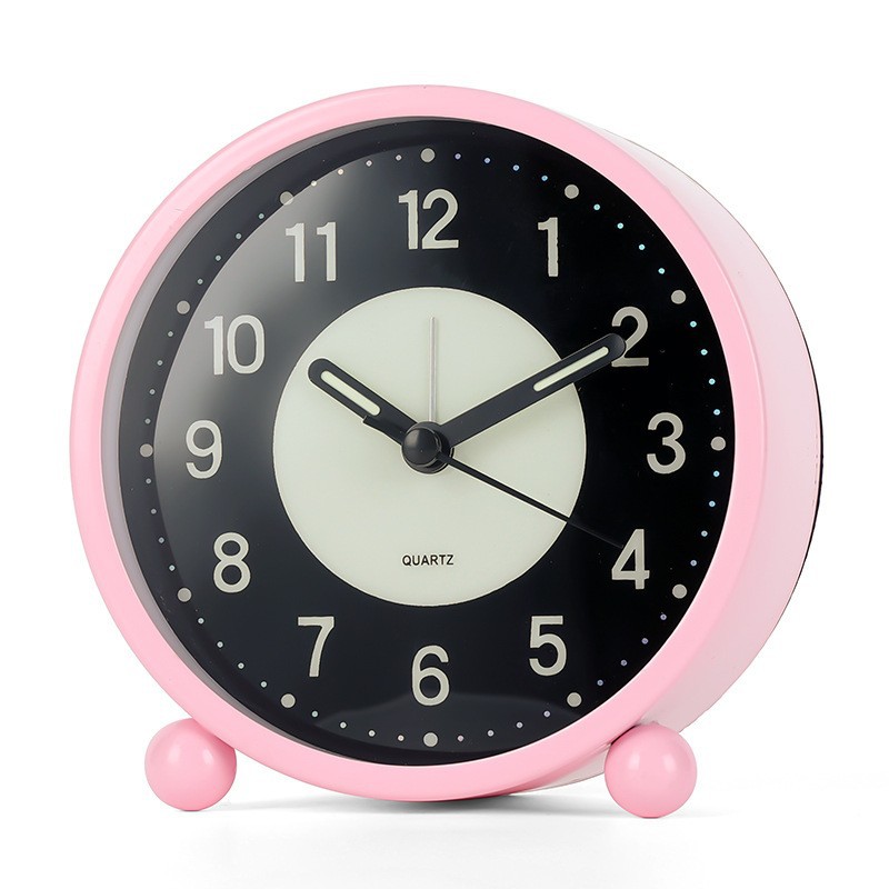 4.5-inch Luminous Alarm Clock Student Bedside Electronic Clock Simple Metal Desktop Silent Small LED Clock