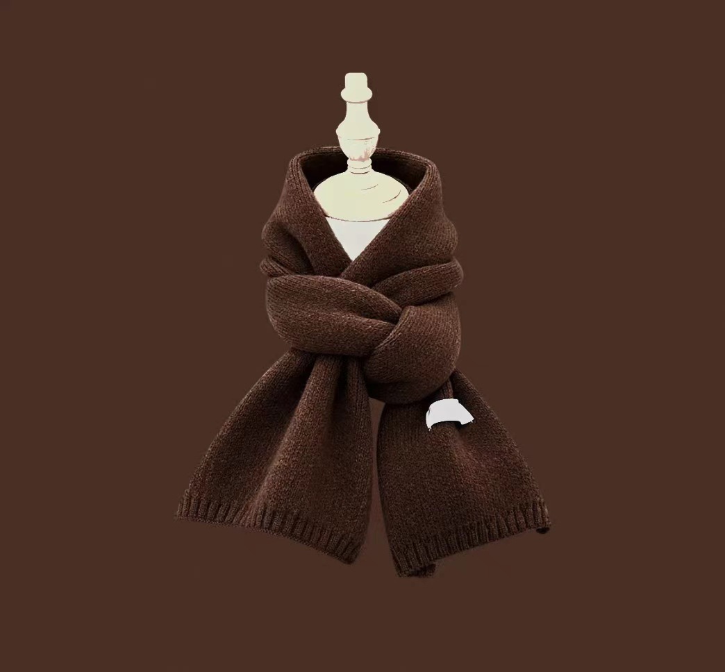 Autumn and winter new deer velvet knitted scarf shawl warm knitted neck scarf neck protection thick scarf