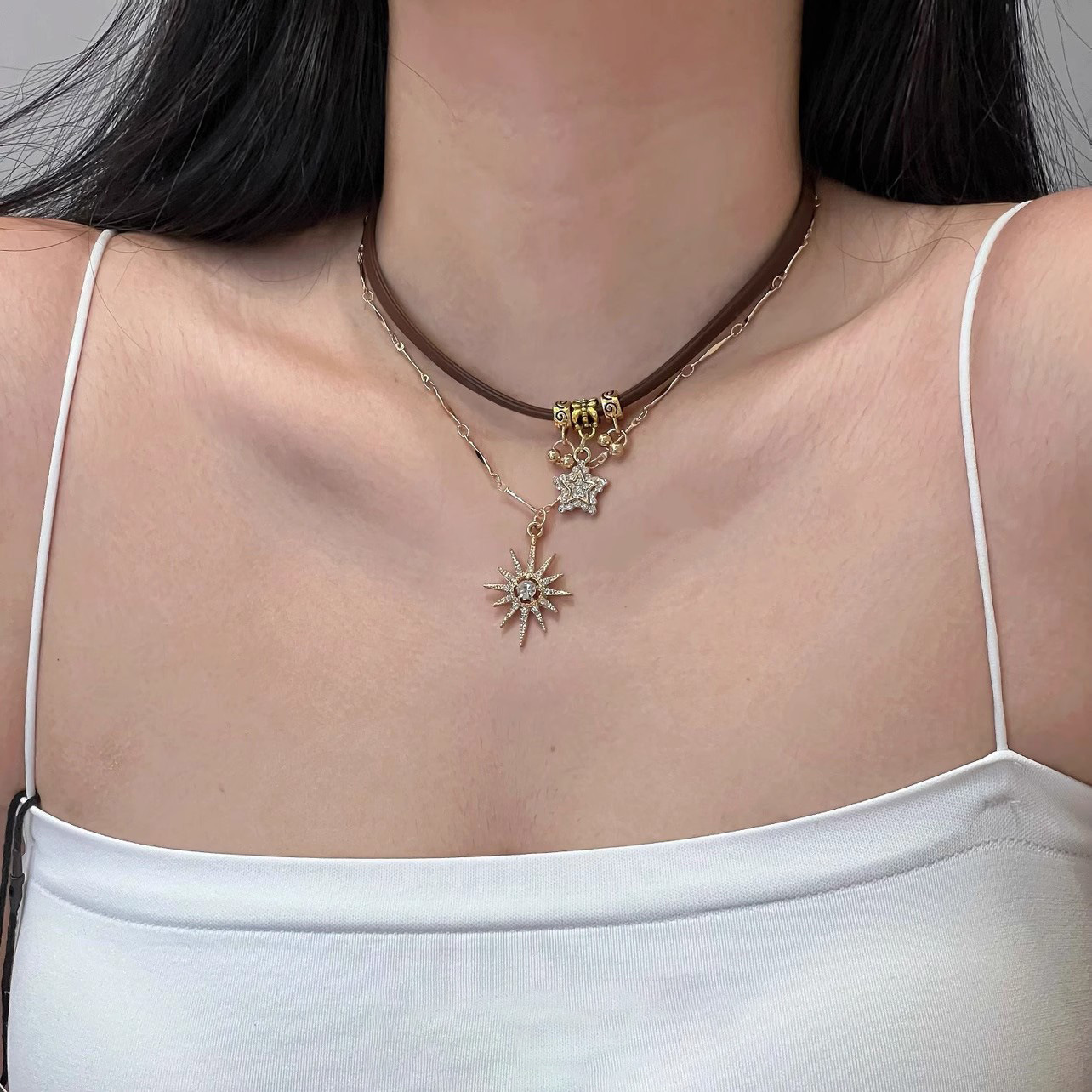 2025 New Exaggerated Punk Necklace Y2K Irregular Subculture Hip Hop Unisex Small Collarbone Chain