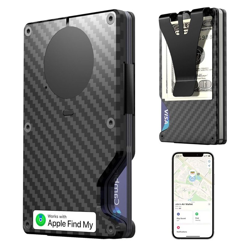 New built-in tracker wallet Apple Find My Air tag chip RFID anti-theft