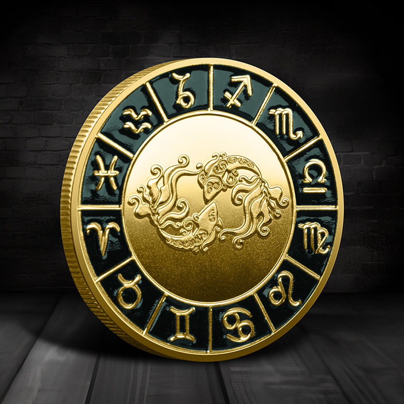 Twelve Zodiac Commemorative Medal 12 Pieces Full Set Coin Zodiac Commemorative Coin Lucky Coin Zodiac Twelve Palace Collection