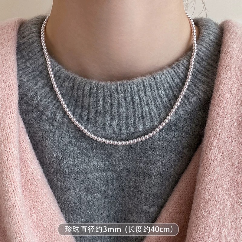 Manta Rose Color Swarovski Pearl Necklace for Women 2025 New Small Clavicle Chain for Women