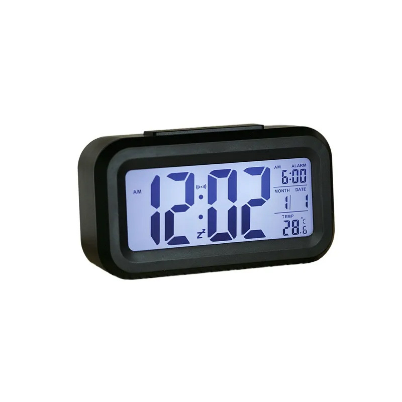 1019 Temperature Version Alarm Clock Multifunctional Simple LED Silent Photosensitive Bedside Small Alarm Clock Snooze Function Price