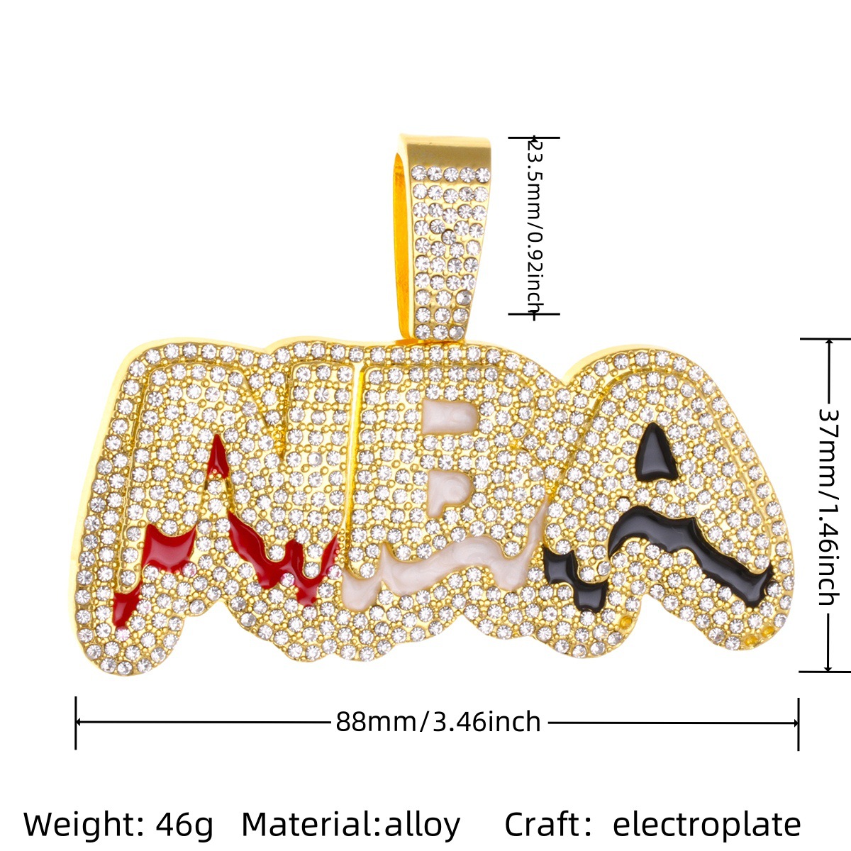 金色NBA吊坠