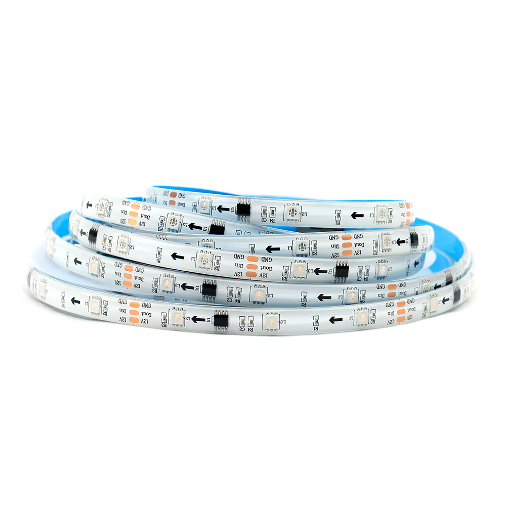 12v2811 magical color rgb led strip outdoor waterproof 30 lights drip glue 5050 intelligent led light strip ultra bright programming IC