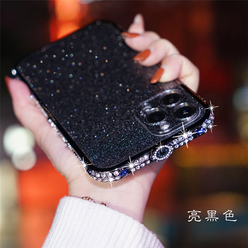 Demon Eye suitable for Apple 14 phone case luxury glitter iPhone12 rhinestone metal border 13/Xsmax
