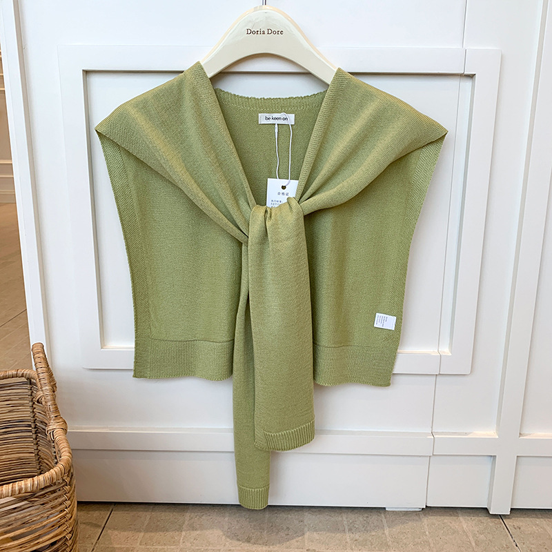 Outer layer small cape shawl, summer thin solid color sunscreen air-conditioned room shoulder cape