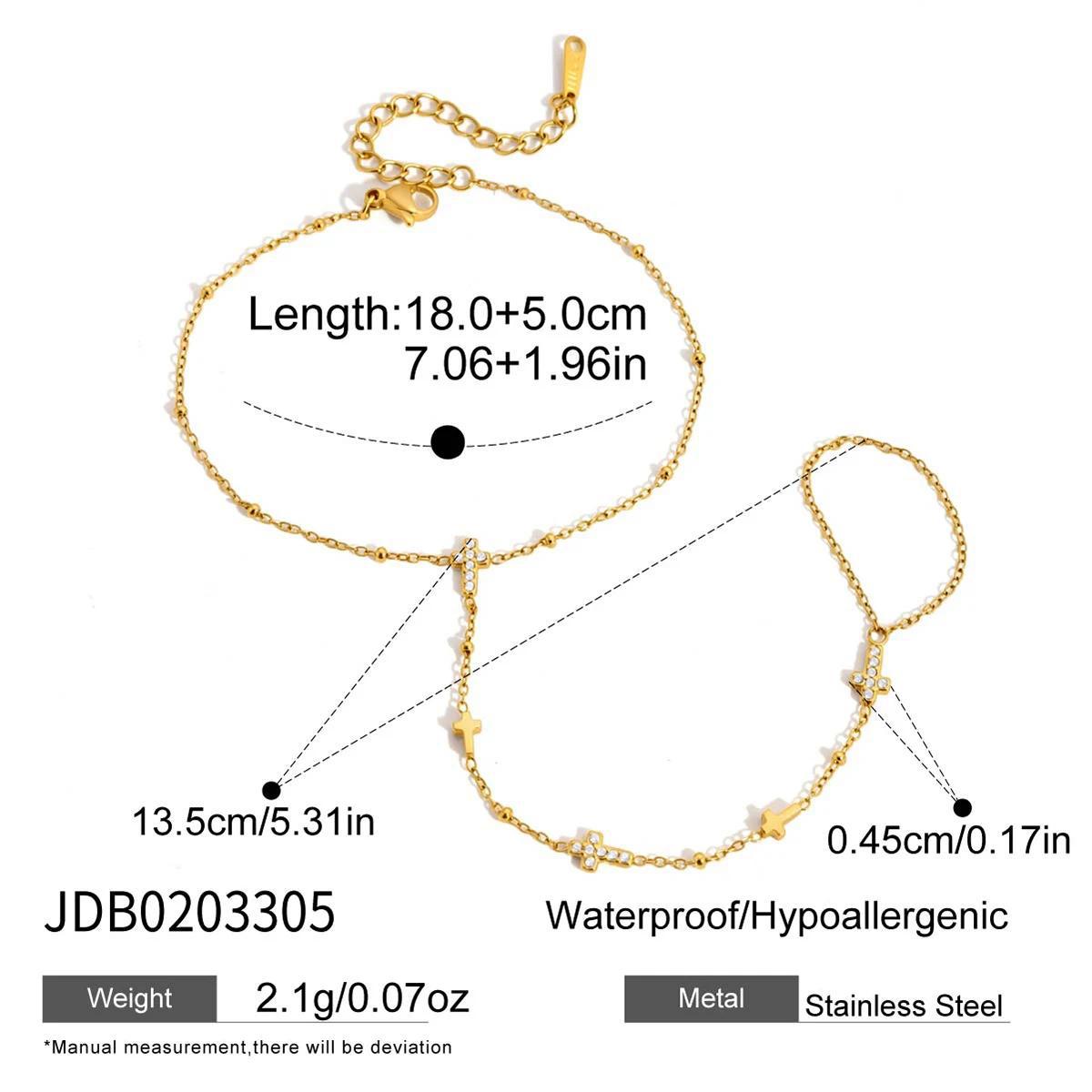 Jieding stainless steel zircon pearl connected bracelet titanium steel niche bracelet