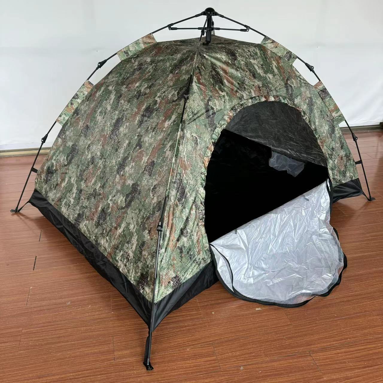 Outdoor tent, automatic portable camping beach tent, double-layer folding quick-open no-setup tent