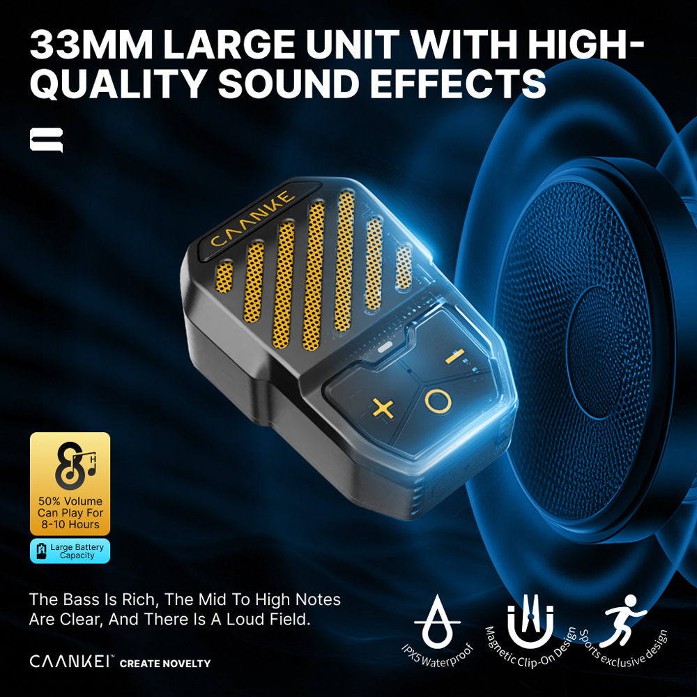 Outdoor sports wireless Bluetooth audio portable wearable clip-on waterproof small mini speaker