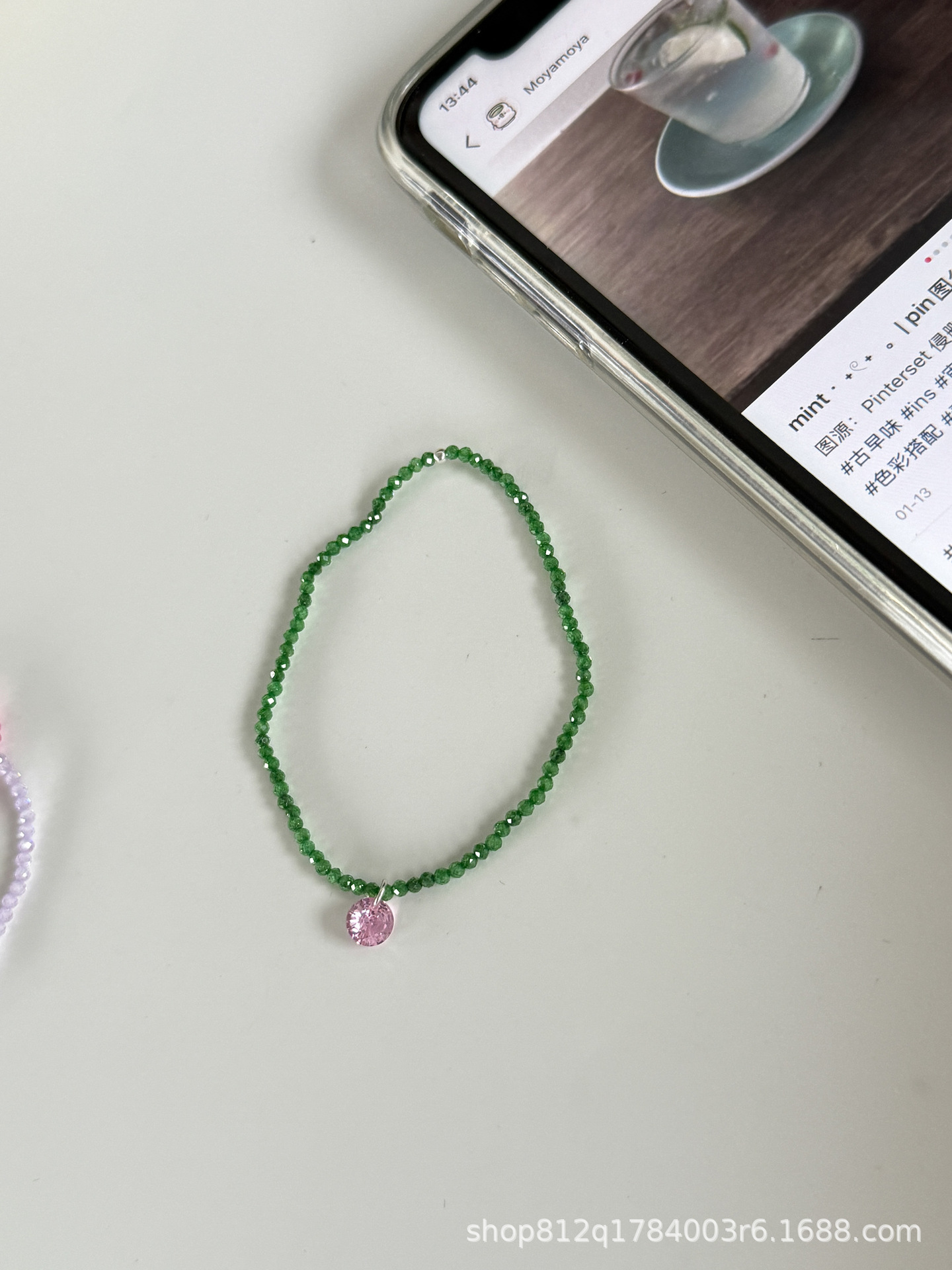 Dopamine candy color series self-made small colorful sugar super flash zircon gemstone pendant bracelet simple