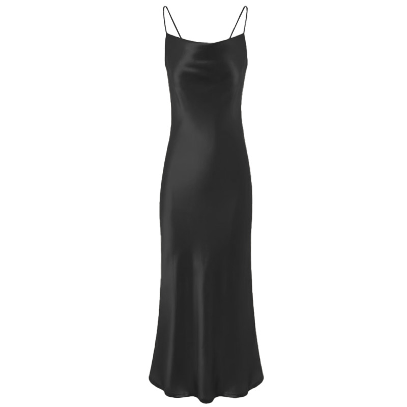 Strap acetate satin halter backless dress women spring and summer hip-hugging celebrity style fishtail skirt long skirt