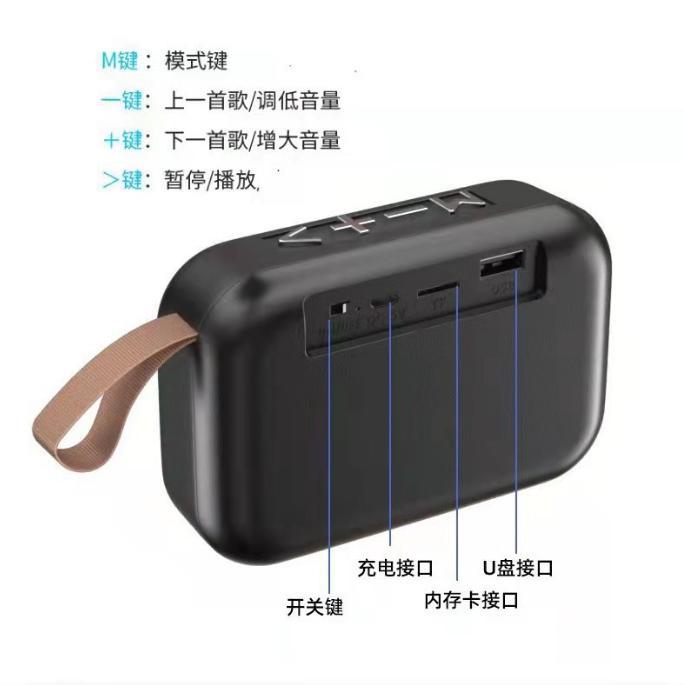 Bluetooth Card Speaker U Disk Car Noise Reduction Play Wireless Bass Outdoor Portable Mini New Fabric Gift