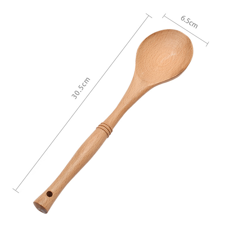 Non-stick pan wooden spatula, cooking spatula, hot pot spoon, wooden spatula set, beech wood kitchen tools, custom LOGO