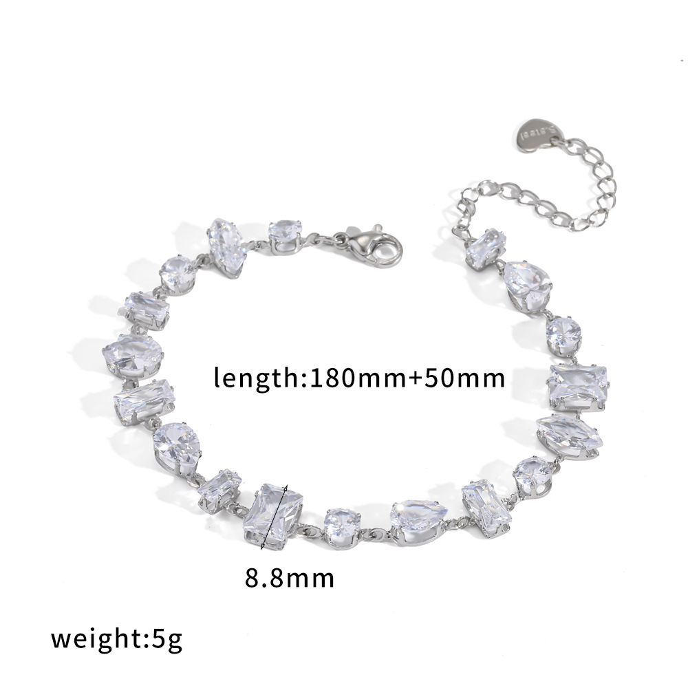 Ding Duo crystal bracelet dopamine colorful bangle stainless steel bracelet