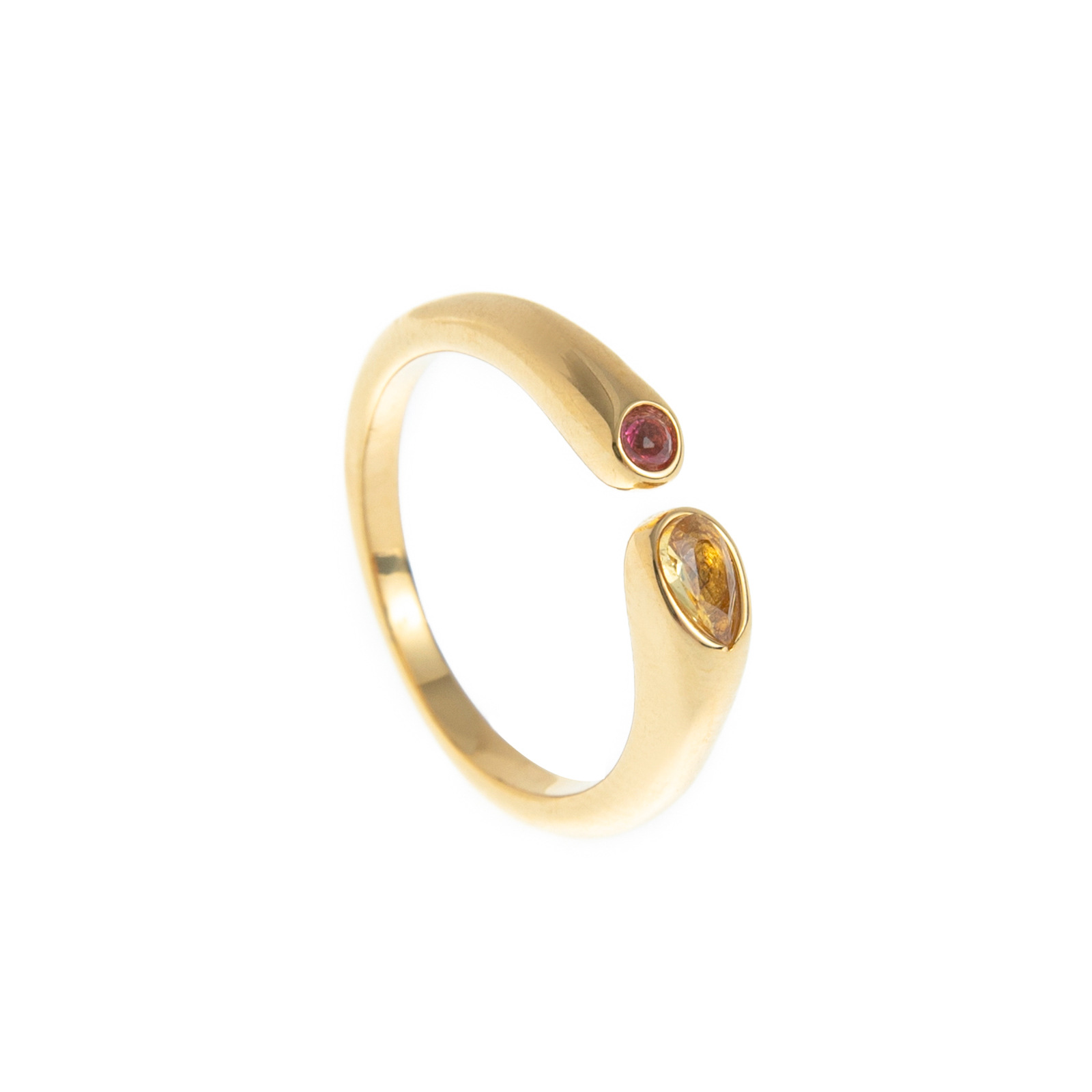 Stainless steel December birthstone ring 12-month birthstone ring vacuum electroplated 18k real gold