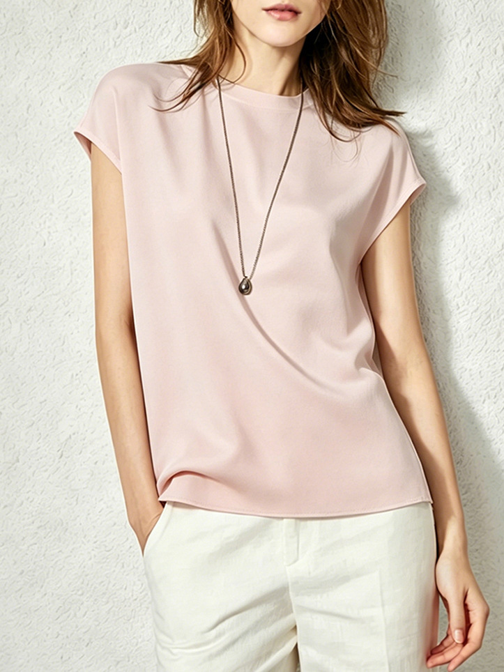 Heavyweight Silk Top Women 2026 Summer New SS832 Loose Commute Mulberry Silk Short Sleeve