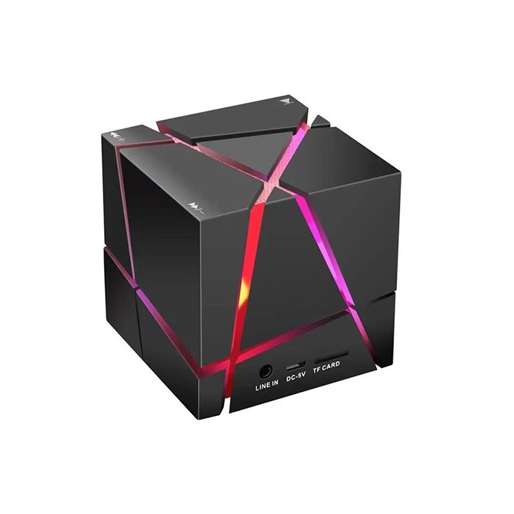 Rubik's Cube Bluetooth Smart Speaker Colorful Lights Mobile Phone Subwoofer Portable Wireless Mini Card AI Speaker Gift