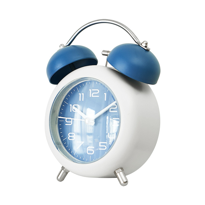 Large Alarm Clock Wake-up Student Children Mechanical Metal Bell Silent Night Light Bedroom Desktop Clock F18