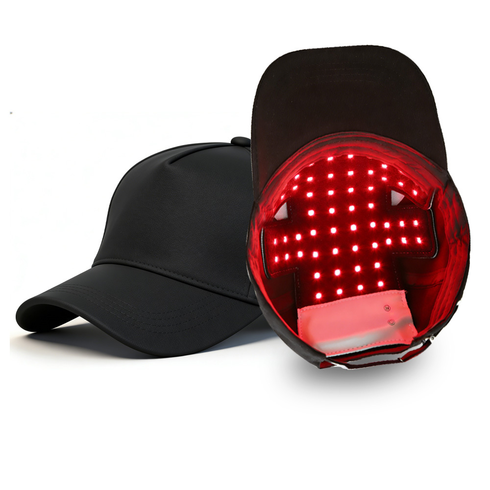LED Red Light Heating Massage Hair Growth Cap, Red and Blue Light Heat Compress 56 Lamp Beads Phototherapy Red Light Cap