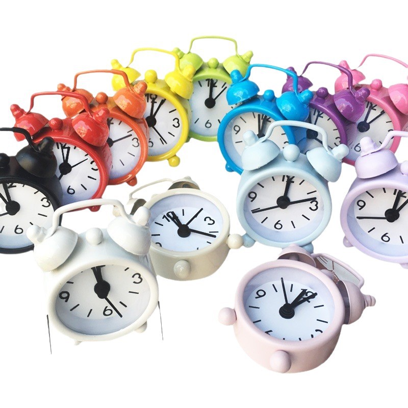 4cm Mini Metal Alarm Clock Student Children Gift Alarm Clock Electronic Clock Can Add Logo