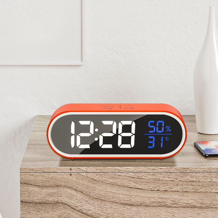 Gift Student Night Light Digital Alarm Clock Silent Smart LED Electronic Clock Multifunctional Music Alarm Clock