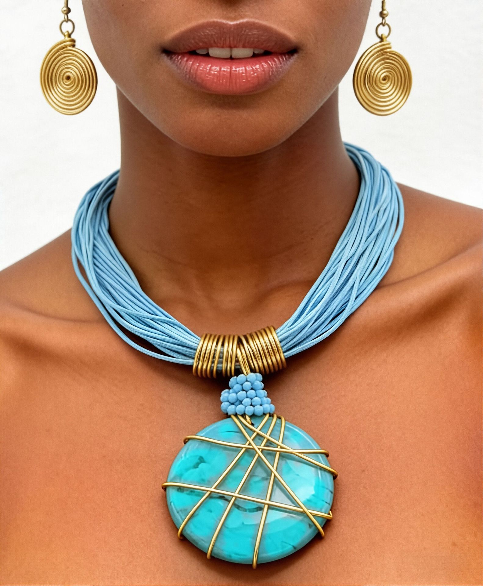 2026 new resin texture pendant necklace and earring set fluorescent color necklace accessories necklaces