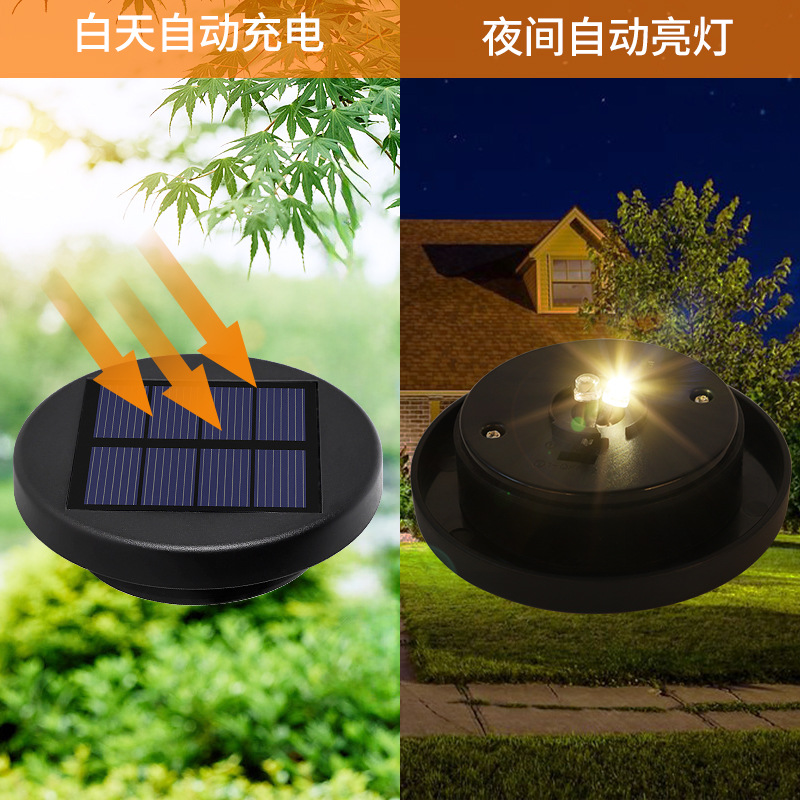 New solar bottle cap light outdoor garden light automatic on at dusk waterproof night light garden landscape light