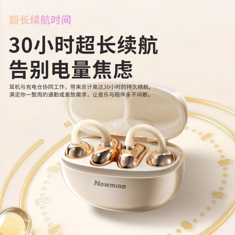 Newman LY85 Clip-on Bluetooth Earphones Bone Conduction Open Ear Wireless Sports Running 2026 New