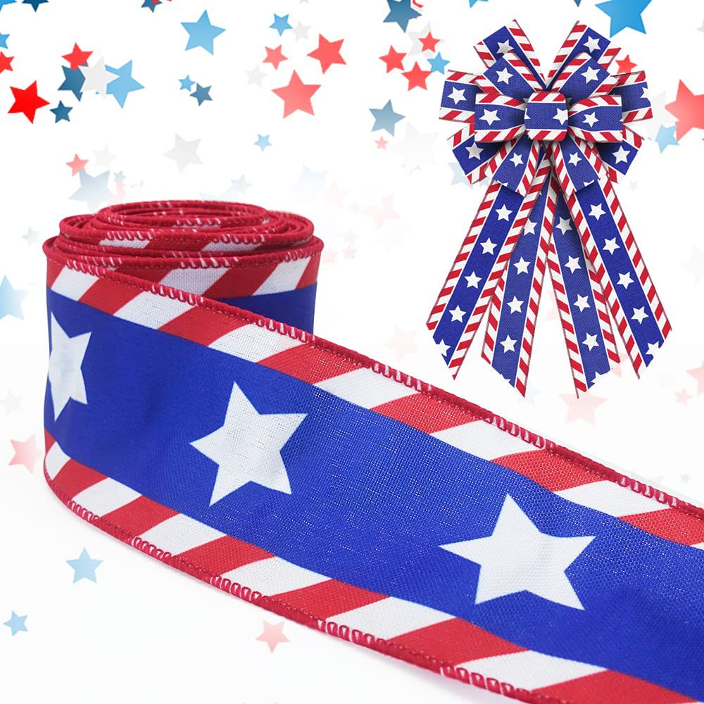 New USA Independence Day Decoration Burlap Bow Memorial Day Patriotic Wreath