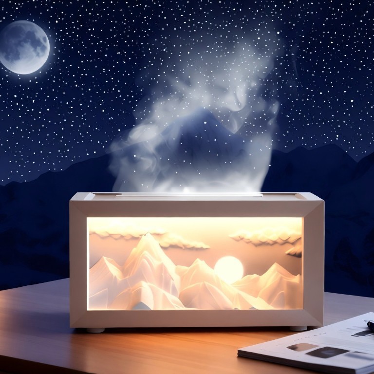 New Desktop Fireplace Sunshine Gold Mountain Aromatherapy Machine Silent Home Desktop Small Snow Mountain Humidifier Diffuser