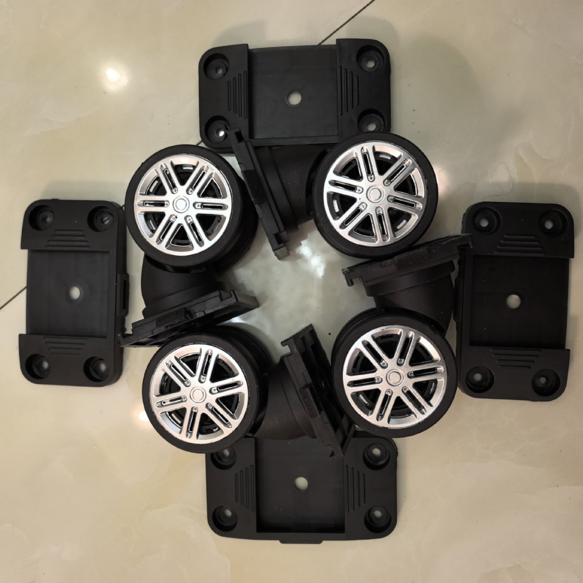 Universal wheel luggage accessories silent detachable universal double row wheels shock-absorbing brake