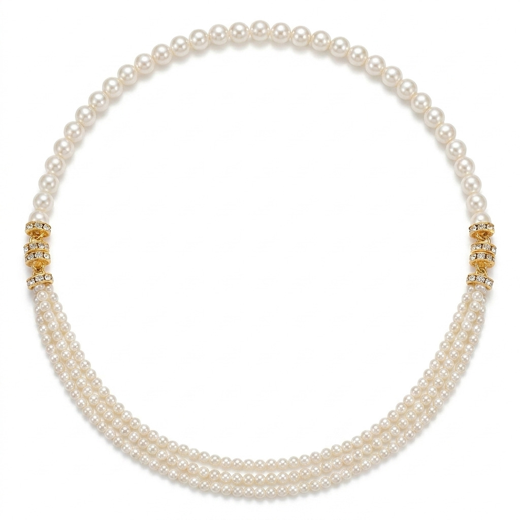 Qingdao vintage multi-layer pearl necklace long tassel choker