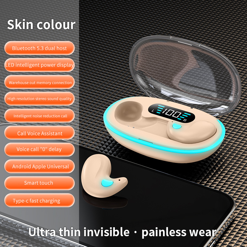 Private mold x55 sleep earphone battery display invisible in-ear mini e-sports Bluetooth low latency